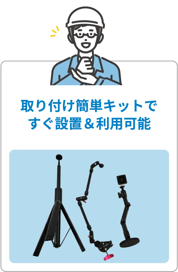 取り付け簡単キットですぐ設置＆利用可能